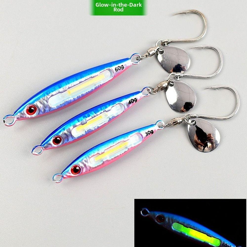 Glow In Dark Slow Pitch Jig Fast Jig Fishing Lure Tackle Durable Metal Jig Lure Boat Fishing