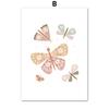 Cute Sun Rainbow Clouds Butterfly Flower Wall Art Canvas Painting Pink Posters And Prints Pictures Girl Kids Room Bedroom Decor