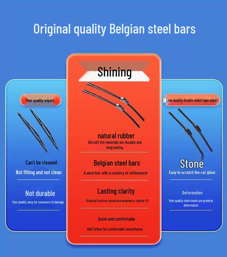 Шестислойные резиновые стеклоочистители, Совместимы с различными моделями автомобилей