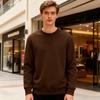 Мужской свитшот на флисовой подкладке, с длинным рукавом, круглым вырезом, утолщенный пуловер, теплый, осенне-зимний, повседневный свитшот для улицы, работы, ежедневных дел