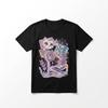 Pastel Goth Cat Skeleton Graphic Halloween Black T Shirt Gift For Friends
