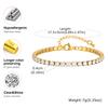 Classic AAA Zircon Tennis Bracelet for Women, Stainless Steel Oval Beads Chain Bracelets, Waterproof Fashion Jewelry Daily Party