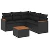 VidaXL Salon de Jardin avec Coussins 6 pcs, Canapés de Terrasse, Ensemble de Meubles de Patio, Mobilier d'Extérieur, Noir 3258366