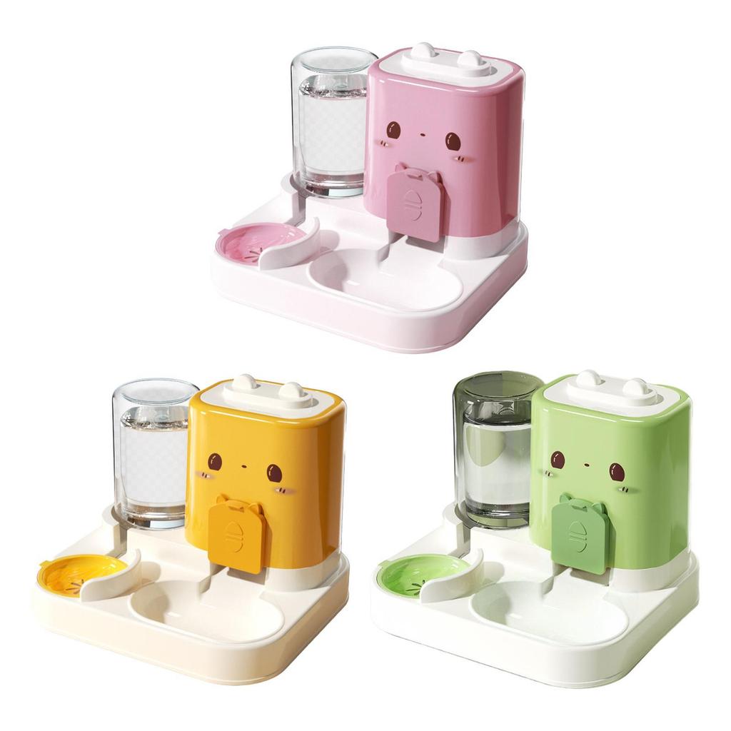 2 in 1 Automatic Pet Feeder Cats Feeder Container Convenient Compact Dog Bowl