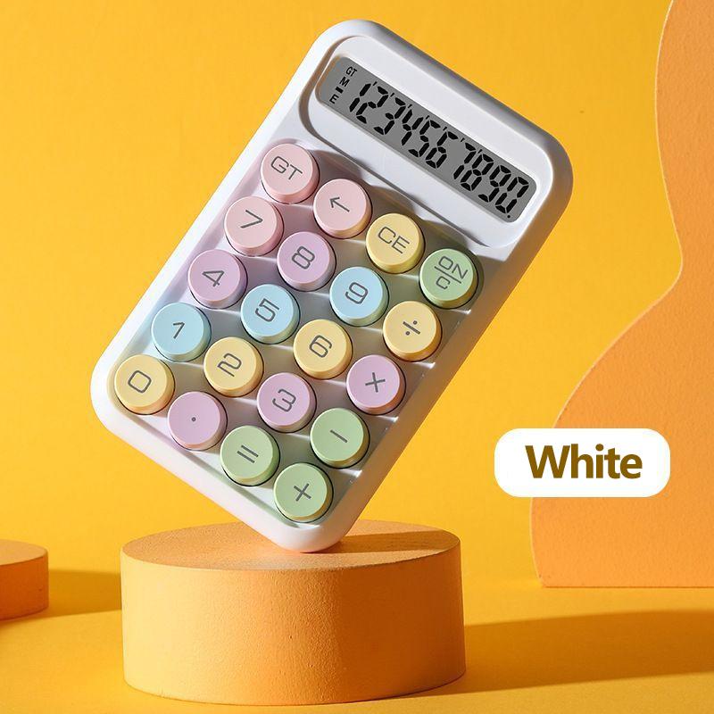 Keyboard Calculator Office 10-Digit Mechanical Buttons Calculator Cute Candy Color School Supplies Students/Finance Stationery