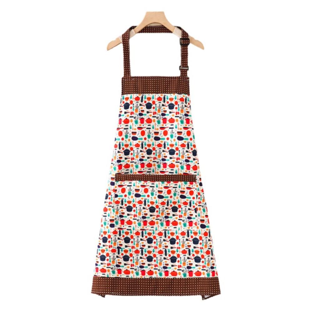 Wear Resistant Printed Apron Waterproof Women Waist Workwear Chef Apron Barbecue