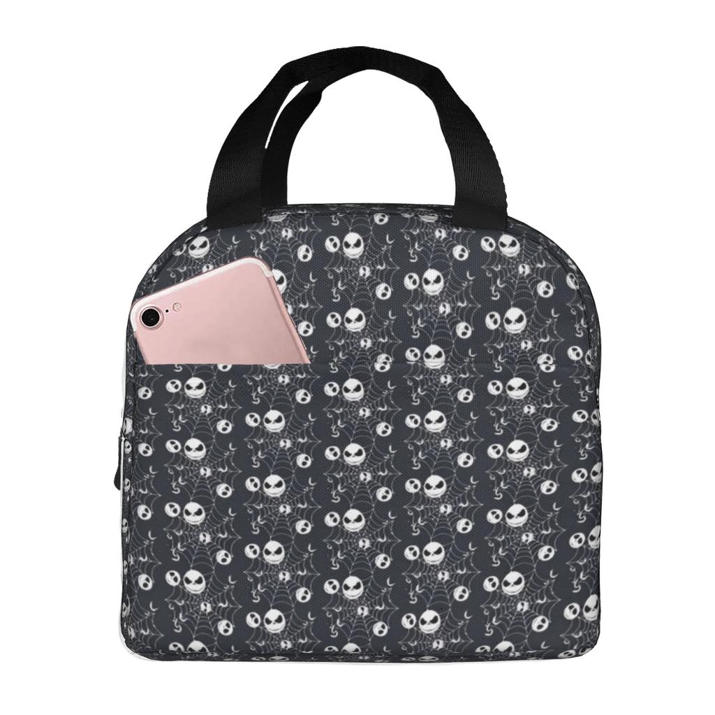 Custom Skellingtones Skull Lunch Bag Women Thermal Cooler Insulated Lunch Box for School