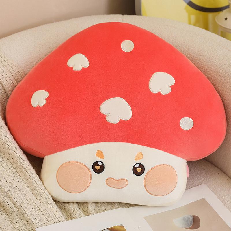 Cute Expression Mushroom Throw Pillow Plush Toy Doll Mushroom Doll Home Sofa Pillow Cushion Doll