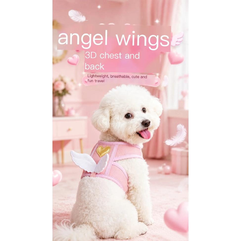 Angel Wings Vest Type Pet Harness Anti Escape Walking Leash For Kitten Small Dogs Adjustable Outdoor Travel Chest Strap Supplies