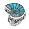 Ammonite Fossil Gemstone 925 Sterling Silver Jewelry Ring Size 9.5