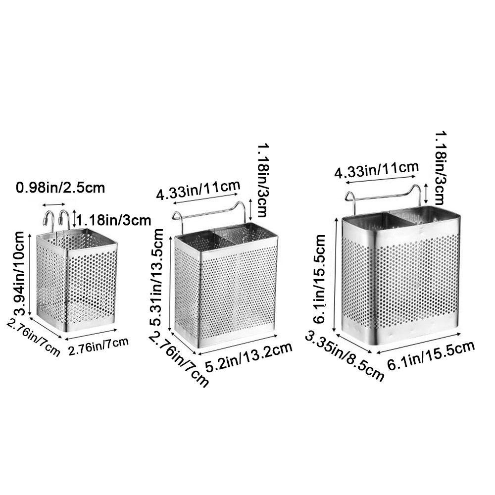 Hanging Cutlery Drying Basket Space Saving Tableware Drainer Stainless Steel Chopsticks Rack Spoon
