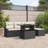 VidaXL 6-piece Garden Sofa Set with Cushions In Black Poly Rattan 3357720