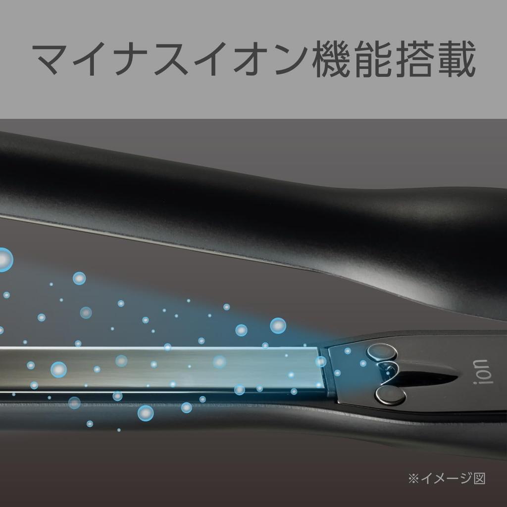 Koizumi Hair Negative 12mm Wide International Voltage Temperature Black Straightener, Ion, M's Series, Plates, Compatible, 2-Stage Control, KMC-8310/K