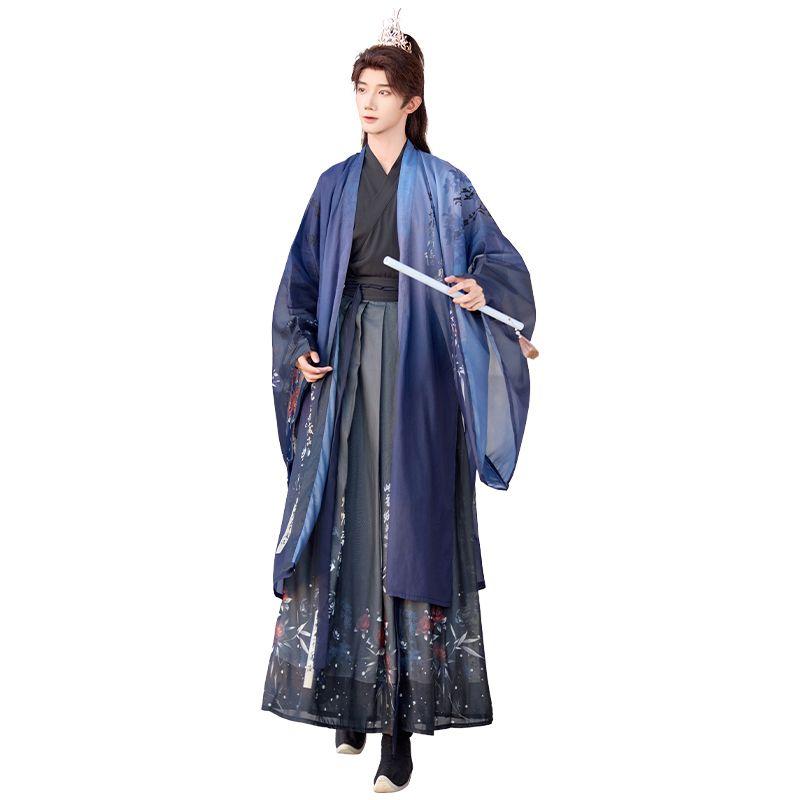 Костюм для пары в китайском стиле Ханьфу с перекрестным воротником в стиле династий Вэй и Цзинь