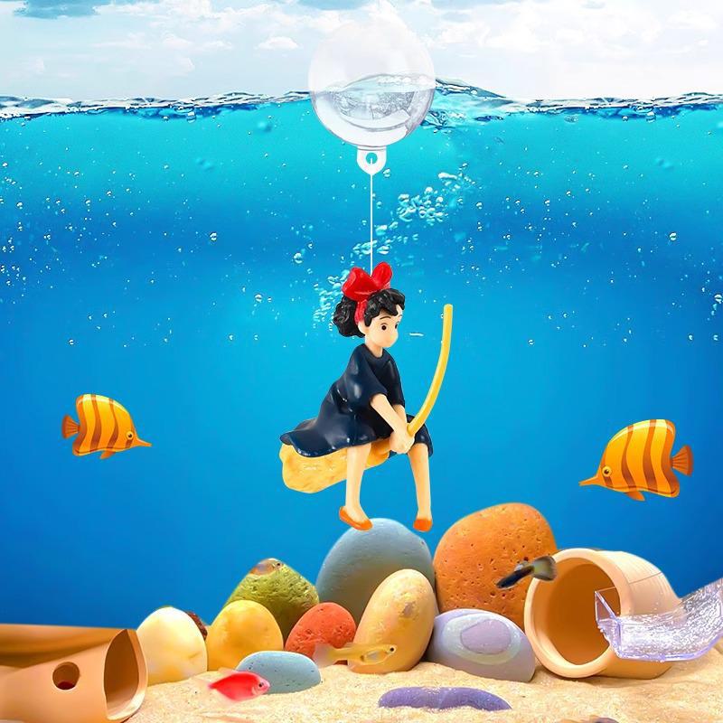 (1 Piece) Creative Floating Witch Ornament for Aquariums