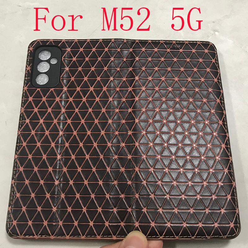 Magnet Genuine Leather Skin Flip Wallet Book Phone Case Cover on For Samsung Galaxy M12 M32 M23 M33 M52 5G M 12 32 23 33 52 128