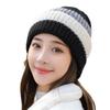Color matching wool hat women's autumn and winter new ins contrasting color thermal hat casual bag head pile hat men