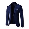 Men Suit Coat Lapel Long Sleeve Suit Jacket with Flap Pockets Solid Color Single Button Formal Business Outerwear