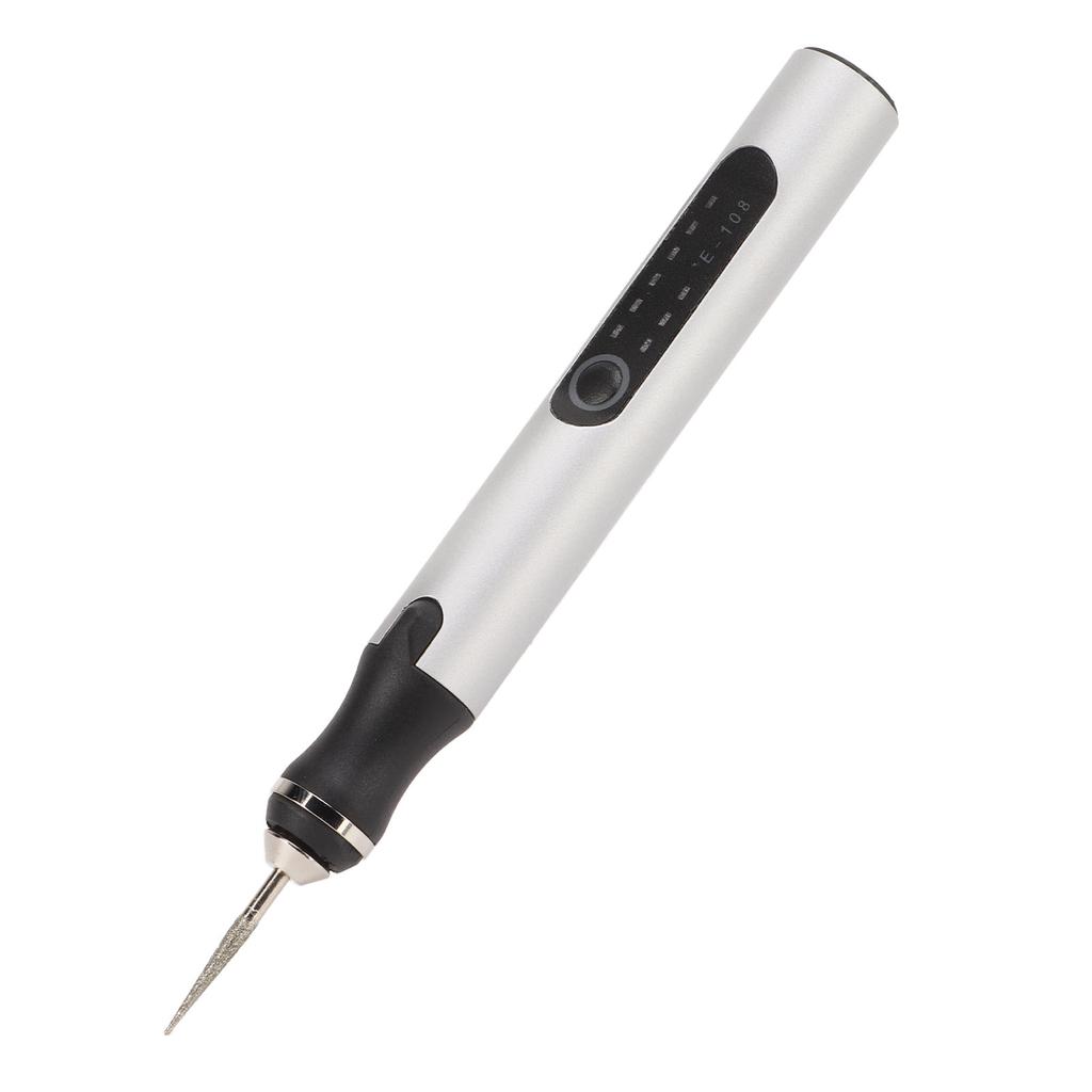 Электрическая гравировальная ручка из алюминиевого сплава, серебряный мини-микрогравер с интеллектуальной перегрузкой