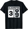 Oldometer 39 Подарок на День Рождения Винтажная Футболка на 39-й День Рождения Мужчины Женщины Хлопковая Футболка Графические Футболки Летняя Футболка с Коротким Рукавом Классика