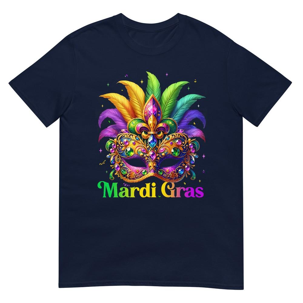 Mardi Gras Shirts For Unisex Girls Kids Mask Feather Party TShirt
