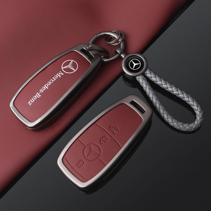 PEL5 Car Leather Remote Key Case Cover For Mercedes Benz E C S GLC Class E200 E400 E63 W213 S550 S560 C260 A200 Styling Accessories