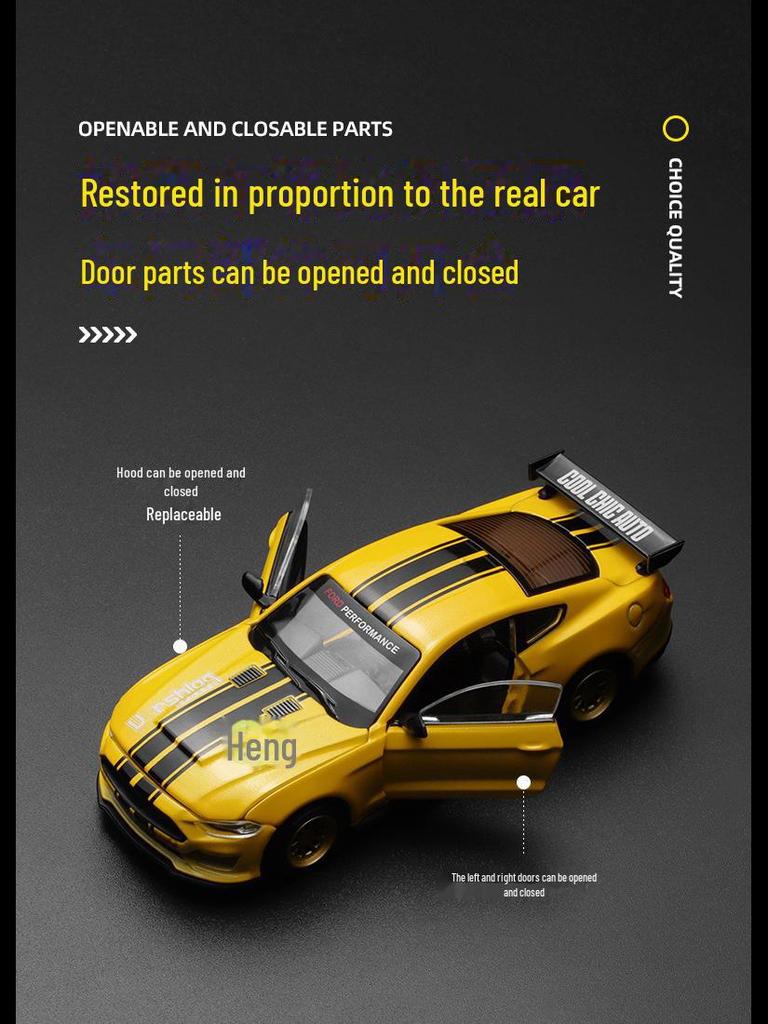 Янтарный цвет 1:42 Ford Mustang GT 2018 Alloy Sedan Sports Car Model - Modified Edition