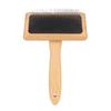 Fine Polished Bristles Pet Slicker Brush Wooden Handle Fringe Comb Durable Cleaning Brush  For Dogs