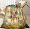 1pc Rainbow Unicorn Garden blanket Soft and Warm for Sofa Office Camping Travel Livingroom Great Gift for Friends and Family Comfortable