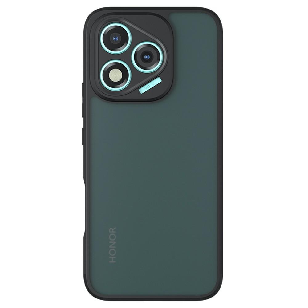 Для Honor 400 Lite 5G Чехол Матовый чехол для телефона из ТПУ+ПК с эффектом кожи, Прозрачный черный