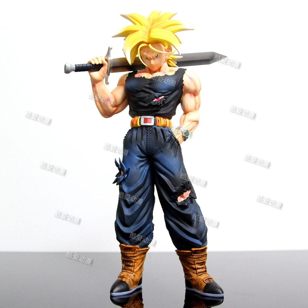 JJ Studio Фигурка Транкс Dragon Ball Z Стиль Меча Сменные Головы ПВХ 34см/13.39Дюйма Аниме Коллекционная Модель Подарок Декор