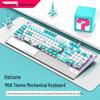 Механическая игровая клавиатура Langtu K1000MOA - Проводная, 104 клавиши, синие переключатели, PBT-колпачки, для киберспорта и офиса.
