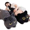 50-90 см Милая Плюшевая Игрушка Кошка Набитое Животное С Выражением Лица Мультяшная Серо-Черная Кошка Подушка Для Сна Подушка Детский Подарок На День Рождения