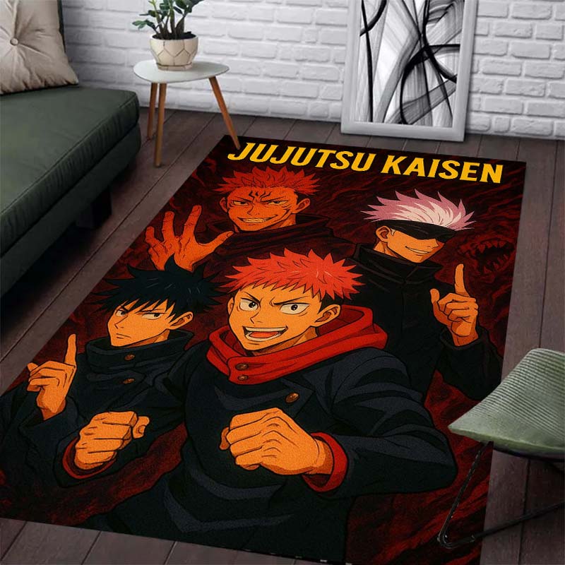 Красивый ковер с узором Jujutsu Kaisen - Нескользящий кухонный и уличный ковер, Декор для дома и спальни, Подарок на день рождения