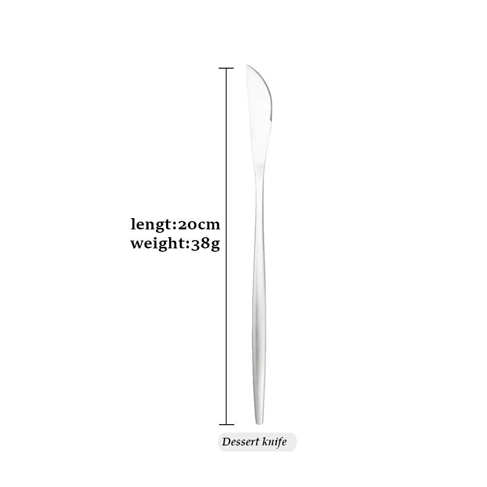 Простой набор столовых приборов, столовые приборы, десертный нож, вилка, длинная ложка для льда, столовые приборы из нержавеющей стали, вечерние столовые приборы, серебряный набор посуды