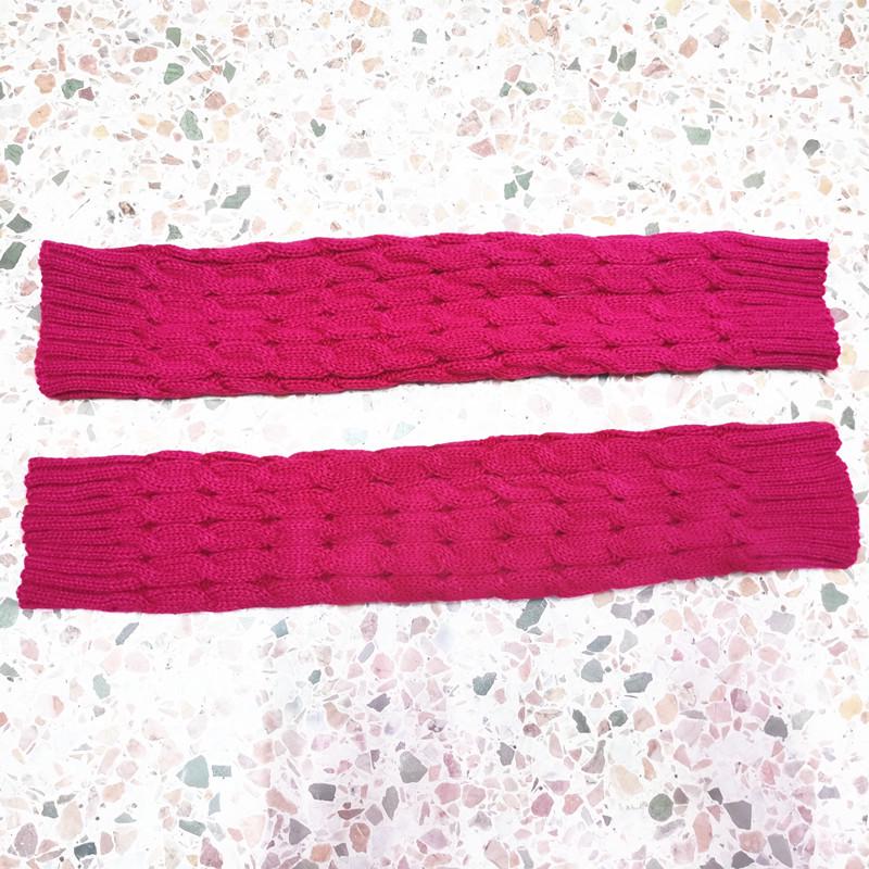 В наличии 40 см гетры крупной вязки в корейском стиле - осенне-зимние однотонные шерстяные носки.