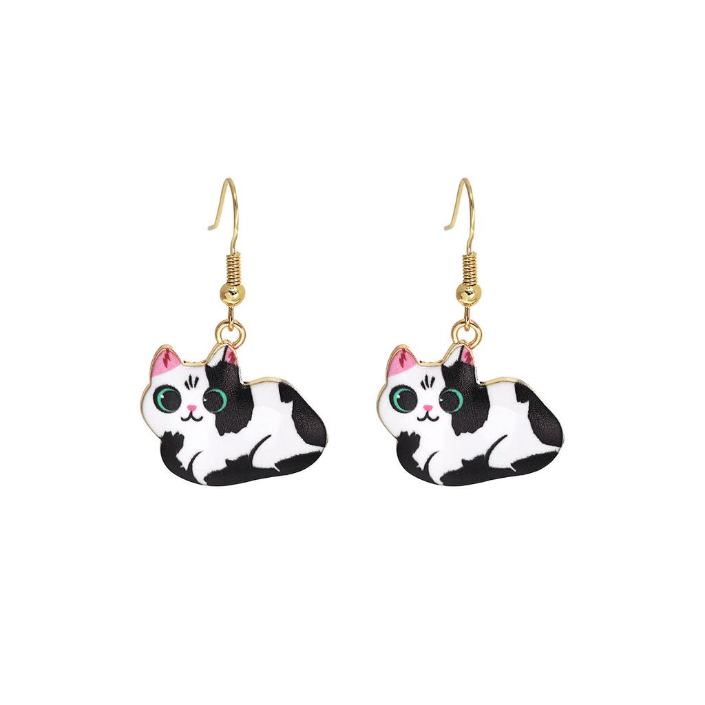 Fun Cartoon Cute Kitten Earrings, Creative Simple Earrings Animal Earrings