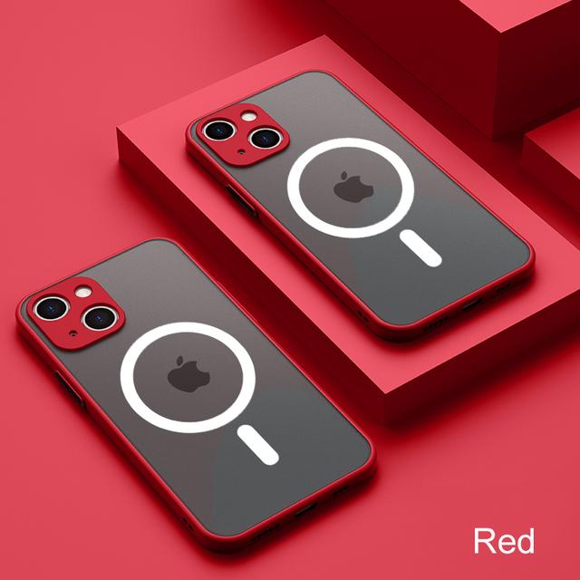 Прозрачный матовый защитный чехол для Magsafe, магнитный чехол для Iphone 14 13 12 Pro Plus Max Mini с беспроводной зарядкой, жесткий ПК Defender Funda