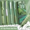 4PCS/Box Quick Drying Neutral Pen Press Type Ballpoint Pen Cartoon Gel Pen  School Office
