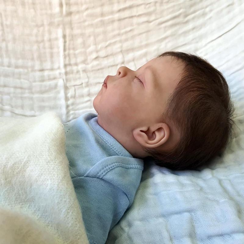 18-дюймовая живая кукла Bebe Reborn Doll Jude с мягким на ощупь тканевым телом, кукла для новорожденных, милая спящая 3D-кукла с имитацией кожи для детей, подарки на день рождения