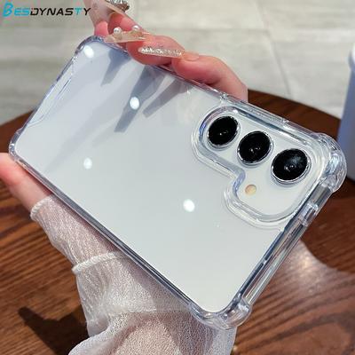 Роскошный гибридный противоударный чехол для Samsung Galaxy S25 Edge S24 FE S23 S21 FE S22 Plus Ultra A56 A36 Прозрачный прозрачный жесткий чехол