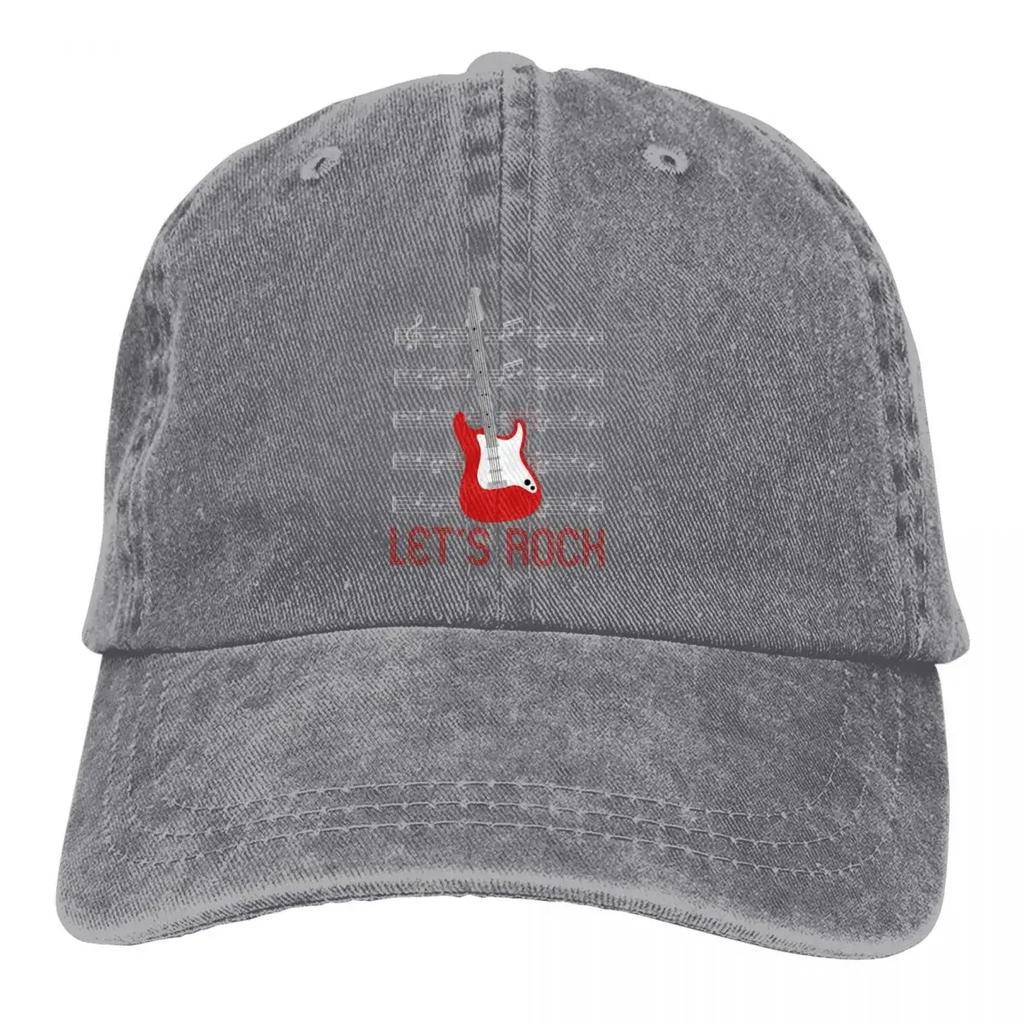 Стираная мужская бейсболка Lover Lets Rock Notes Trucker Snapback Ковбойские кепки Dad Hat Guitar Rock Golf Hats