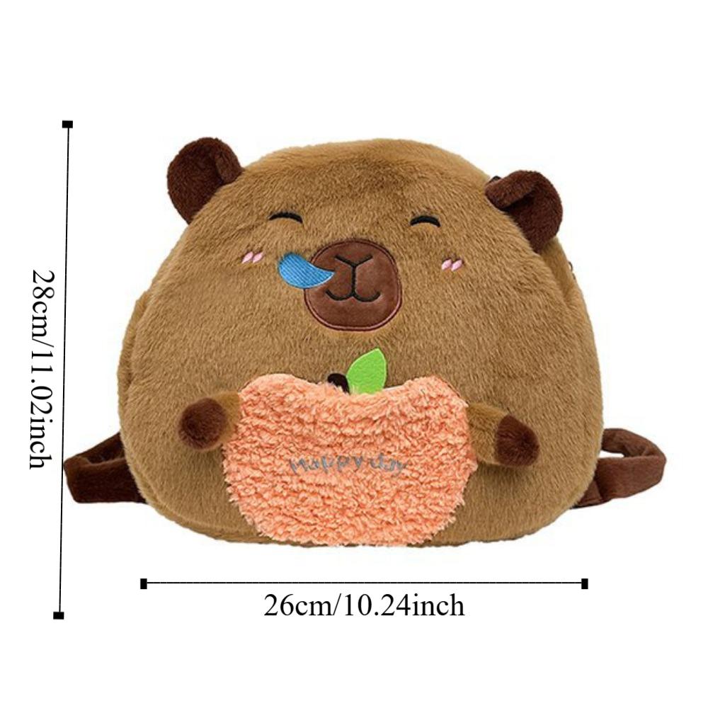 Soft Capyabra Plush Bag Plush Cartoon Doll Bag Storage Bag Capyabra Backpack  Girls
