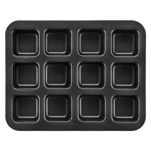 CHEFMADE Muffin Pan, Brownie Pan, Square Cake Pan, 12-Cavity, Custom Designed for Non-Stick Cupcakes, 32.5*25.7*4.2cm