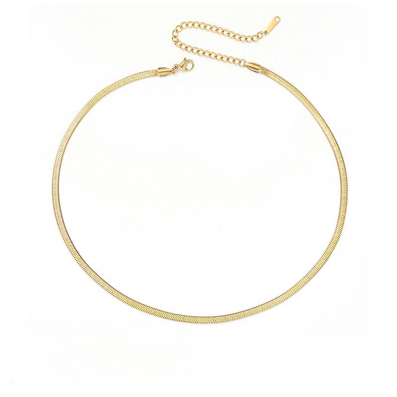 Ожерелье-цепочка eManco из высококачественной титановой стали в виде змеиной кости, ожерелье на ключицу шириной 5 мм, не выцветает, простой стиль.