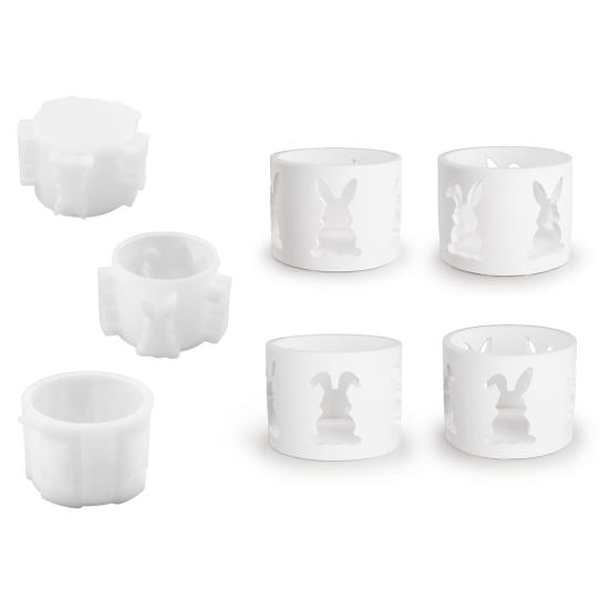 2 шт./набор подсвечник в виде пасхального кролика форма для литья из эпоксидной смолы силиконовая форма для самостоятельного изготовления подставок для свечей в виде кролика форма для изготовления украшений