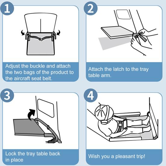 Portable Toddler Airplane Seat Extender Adjustable Lightweight Kids Plane Bed Folding Long-range Flights Baby Footrest Hammock Travel Essentials