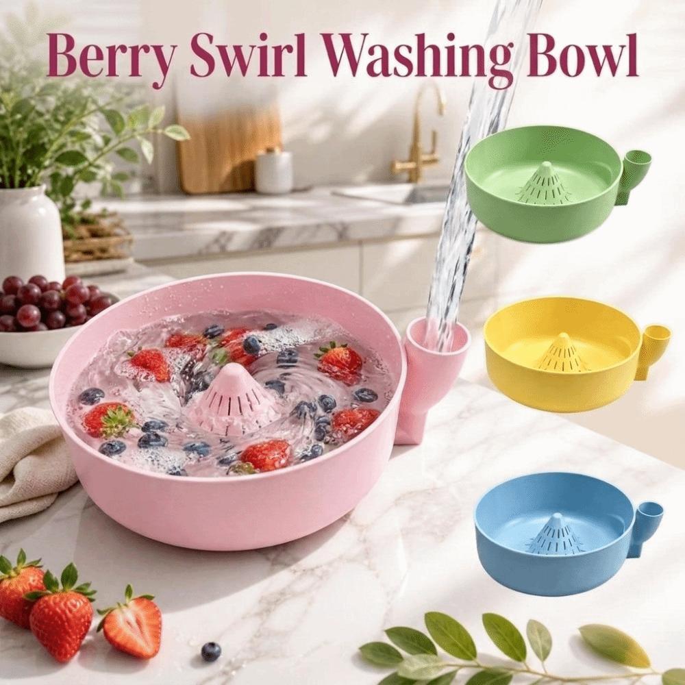 Self Rinsing Berry Swirl Washing Bowl Rotating Berry Rinse Basin Strawberries