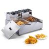 5000W Commercial Countertop Fryer for Chicken French Fries Frying Chips Electric Deep Fryer With Dual Removable Tanks