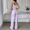Elegant Floral Camisole Lounge Sets Women Pajamas Set with Print, Sleeveless U Neck Breathable Sleepwear for Daily Rest And Pants, Sexy Comfortable